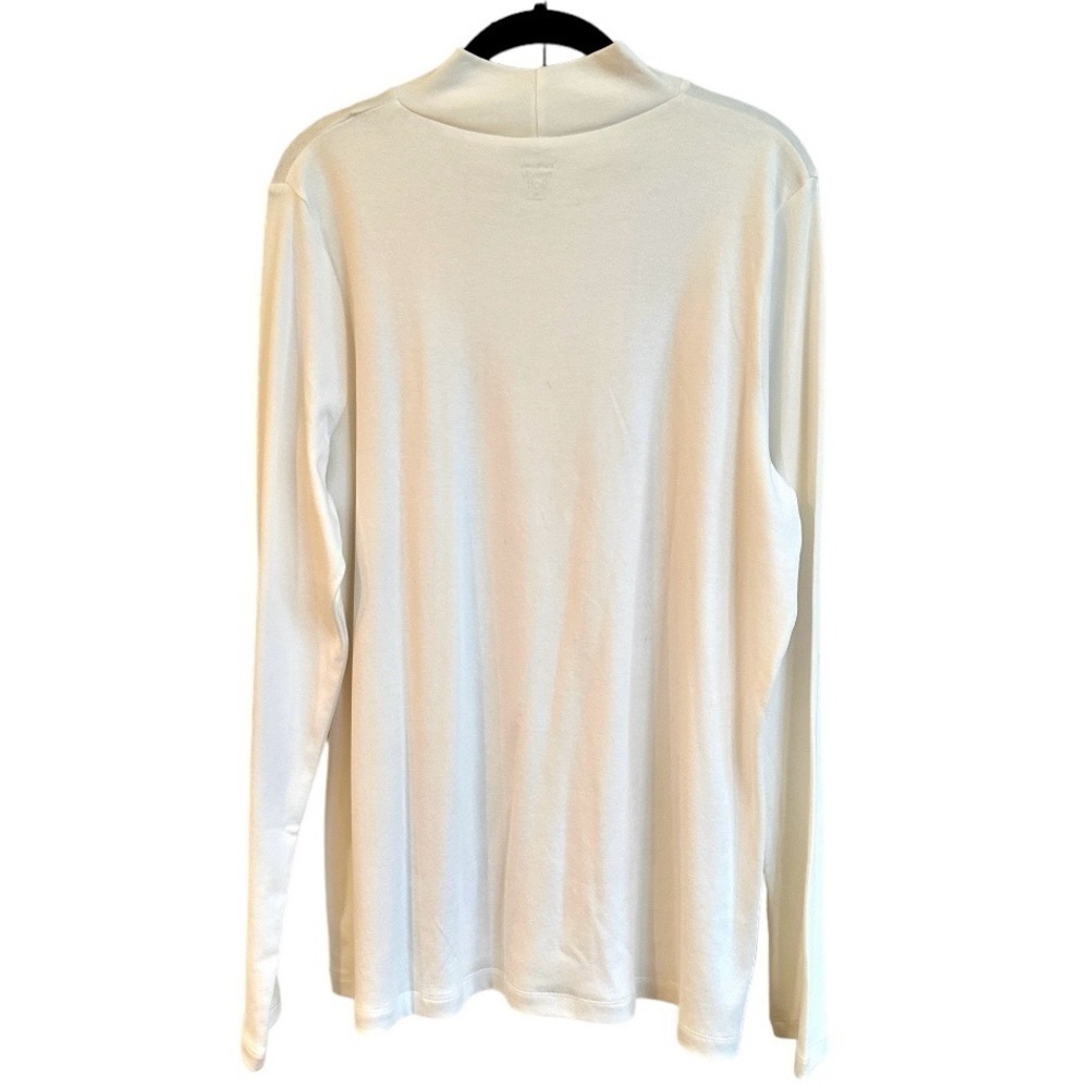 KIM ROGERS, NWT,WOMENS, PERFECTLY SOFT, MOCKNECK TOP. WHITE, LONG SLEEVE.SIZE XL - Picture 4 of 5